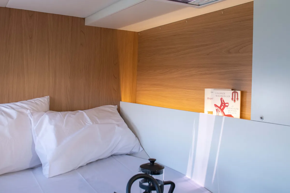 Cabin on Ela Thalassa III, a Bali Catsmart catamaran at Municipal Unit of Lefkada, Greece