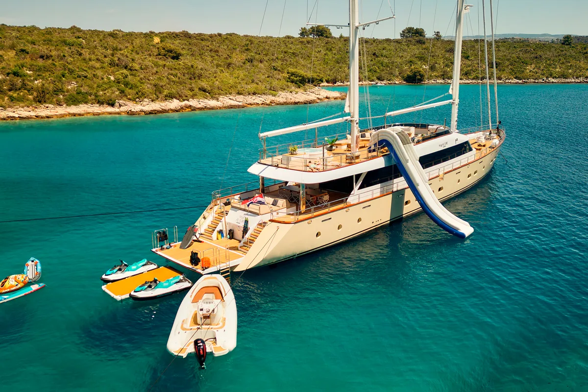 Exterior view of Marallure, a Gulet Motor sailer sailboat at Split, Croatia
