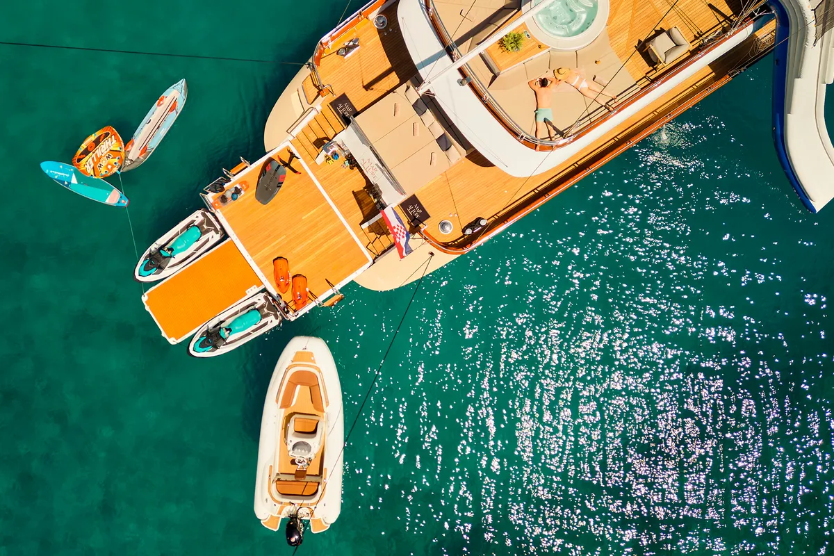 Exterior view of Marallure, a Gulet Motor sailer sailboat at Split, Croatia