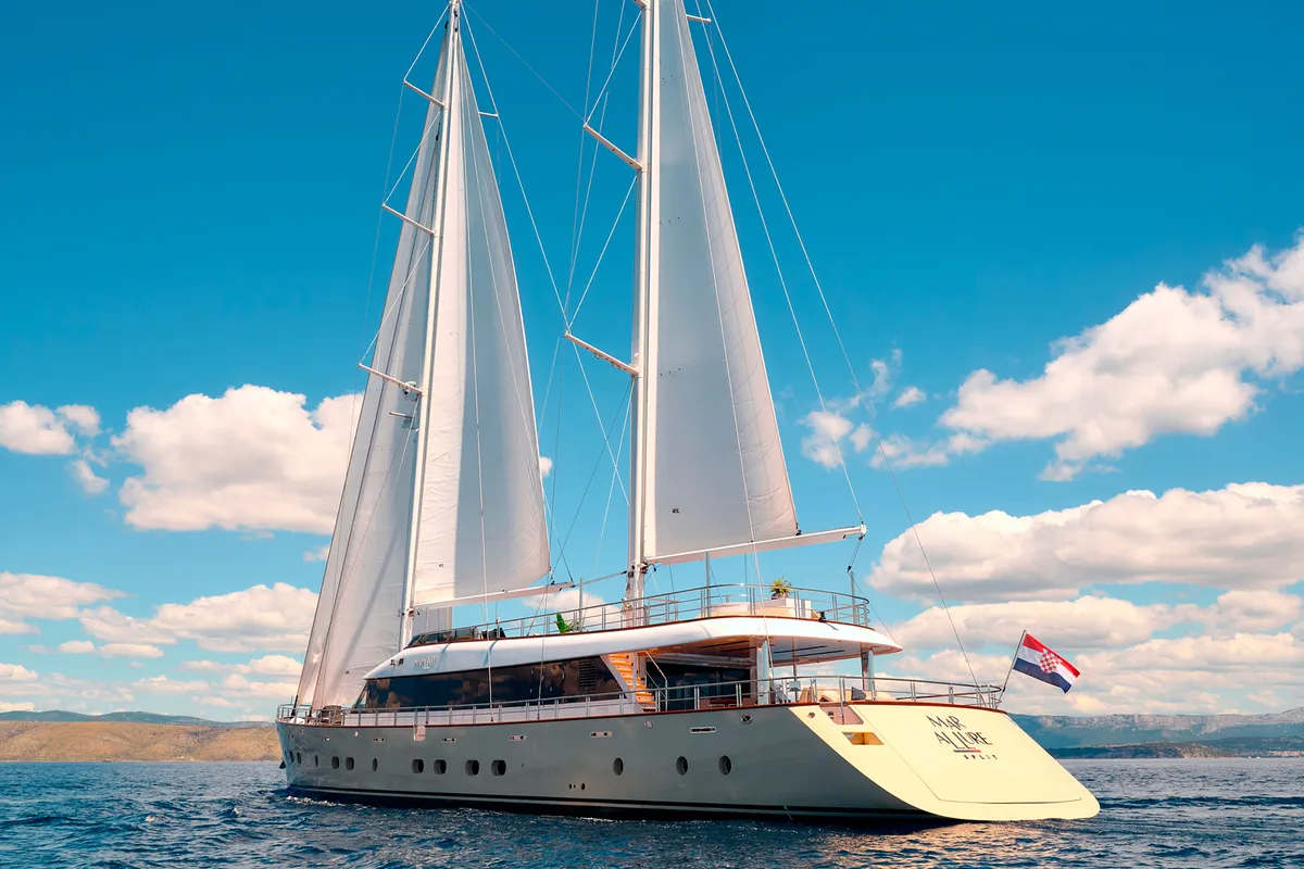 Exterior view of Marallure, a Gulet Motor sailer sailboat at Split, Croatia