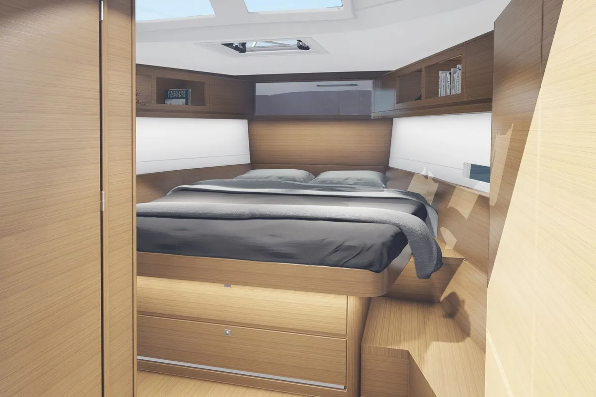 Cabin on Feeling Good, a Dufour 430 sailboat at Preveza, Greece