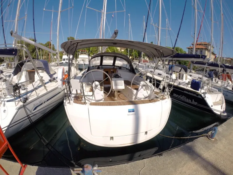 Exterior view of Diana, a Bavaria Cruiser 37 sailboat at Zadar, Croatia