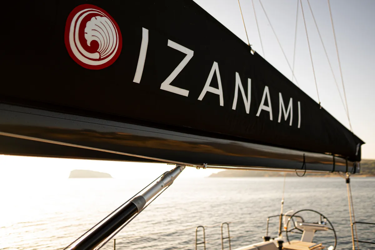 Exterior view of Izanami, a Beneteau First Yacht 53 sailboat at Lavrion, Greece