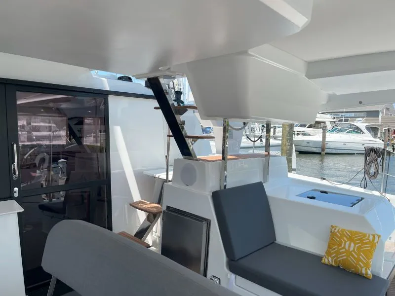 Deck of Zensation, a Fountaine Pajot Tanna 47 catamaran at Chesapeake, United States