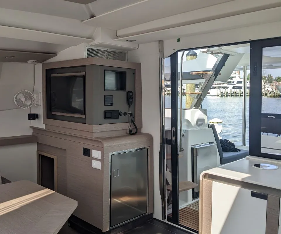 Salon of Zensation, a Fountaine Pajot Tanna 47 catamaran at Chesapeake, United States