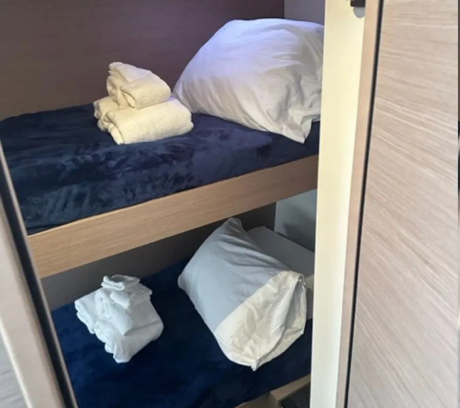 Cabin on Zensation, a Fountaine Pajot Tanna 47 catamaran at Chesapeake, United States