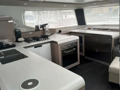 Galley of Zensation, a Fountaine Pajot Tanna 47 catamaran at Chesapeake, United States
