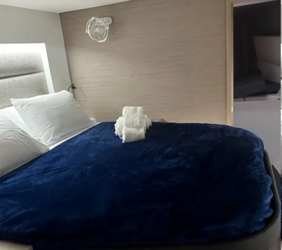 Cabin on Zensation, a Fountaine Pajot Tanna 47 catamaran at Chesapeake, United States