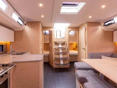 Cabin on Aurora, a Dufour 41 Performance sailboat at Grad Biograd na Moru, Croatia
