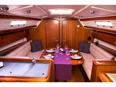 Salon of Konstantinos, a Bavaria 36 sailboat at Municipal Unit of Lefkada, Greece