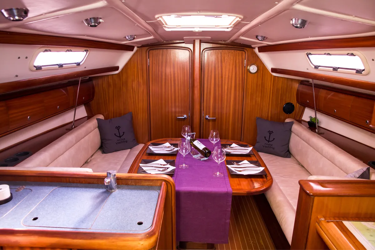 Salon of Konstantinos, a Bavaria 36 sailboat at Municipal Unit of Lefkada, Greece