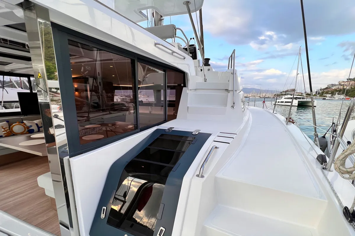 Deck of Bali, a Bali 4.8 catamaran at Fethiye, Turkey