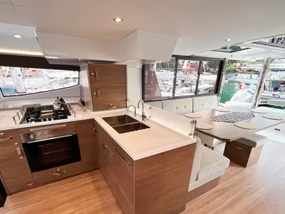 Galley of Bali, a Bali 4.8 catamaran at Fethiye, Turkey