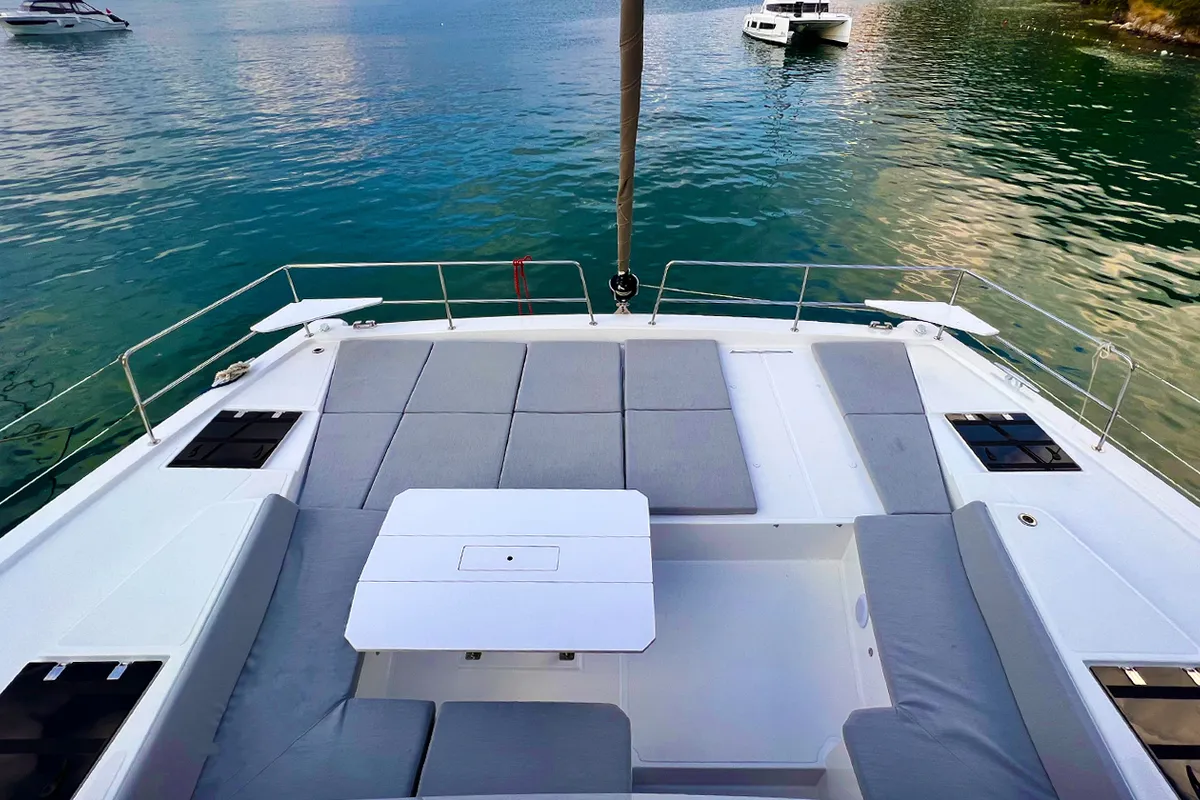 Deck of Bali, a Bali 4.8 catamaran at Fethiye, Turkey