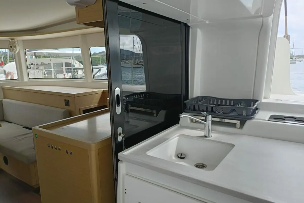 Galley of Dare, a Lagoon 46 - 4 + 2 cab. catamaran at Le Marin, France