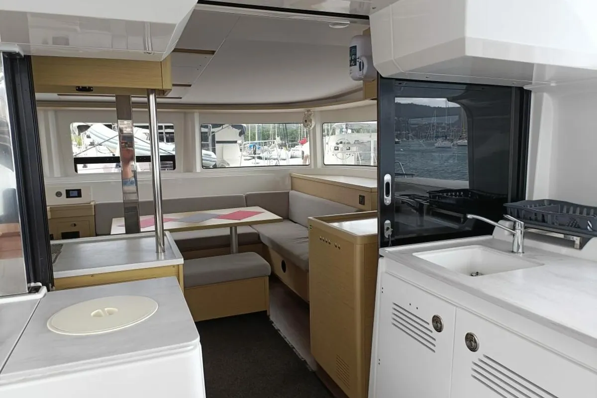 Galley of Dare, a Lagoon 46 - 4 + 2 cab. catamaran at Le Marin, France