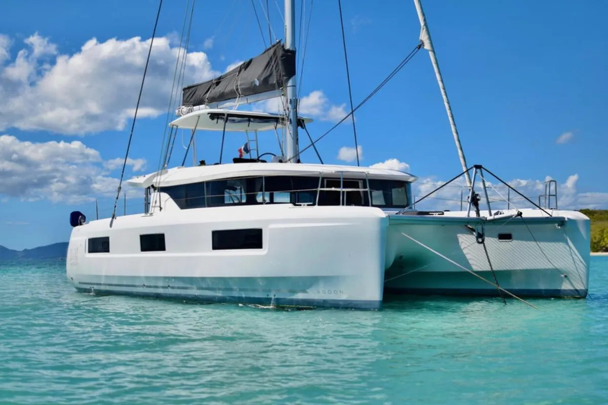 Exterior view of Dare, a Lagoon 46 - 4 + 2 cab. catamaran at Le Marin, France