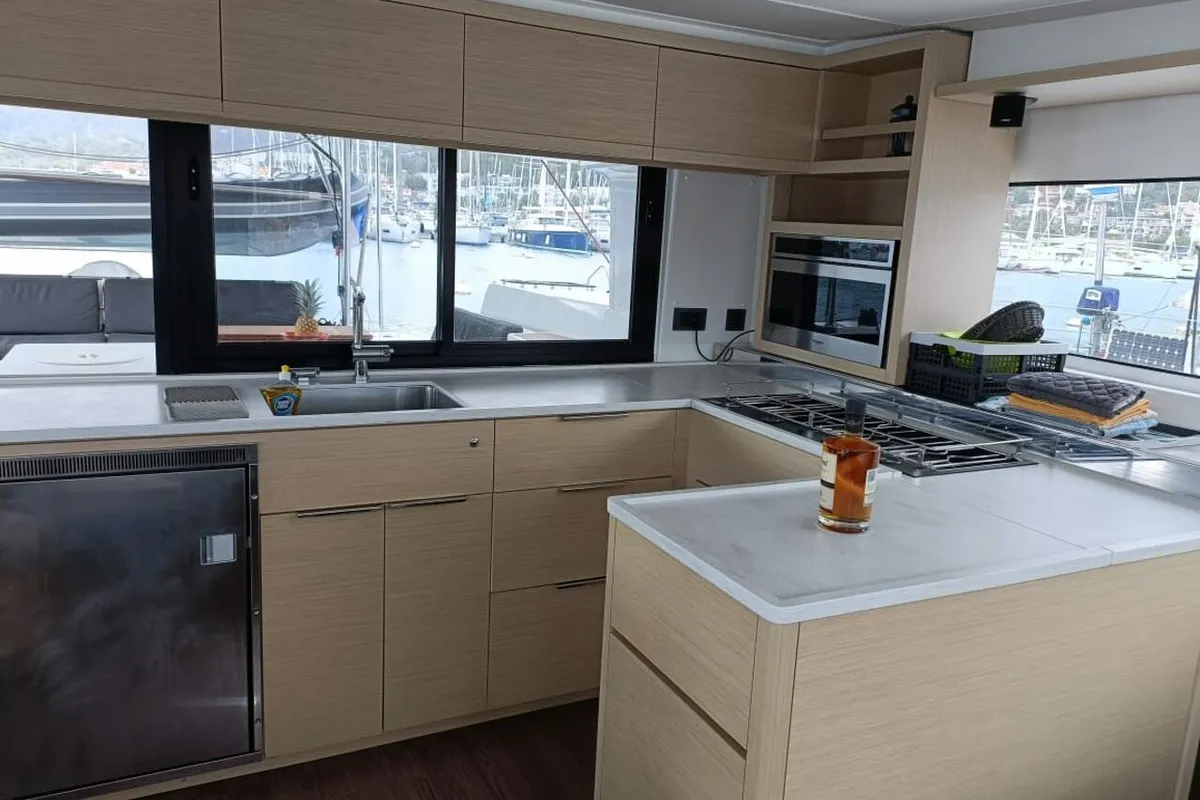 Galley of Dare, a Lagoon 46 - 4 + 2 cab. catamaran at Le Marin, France