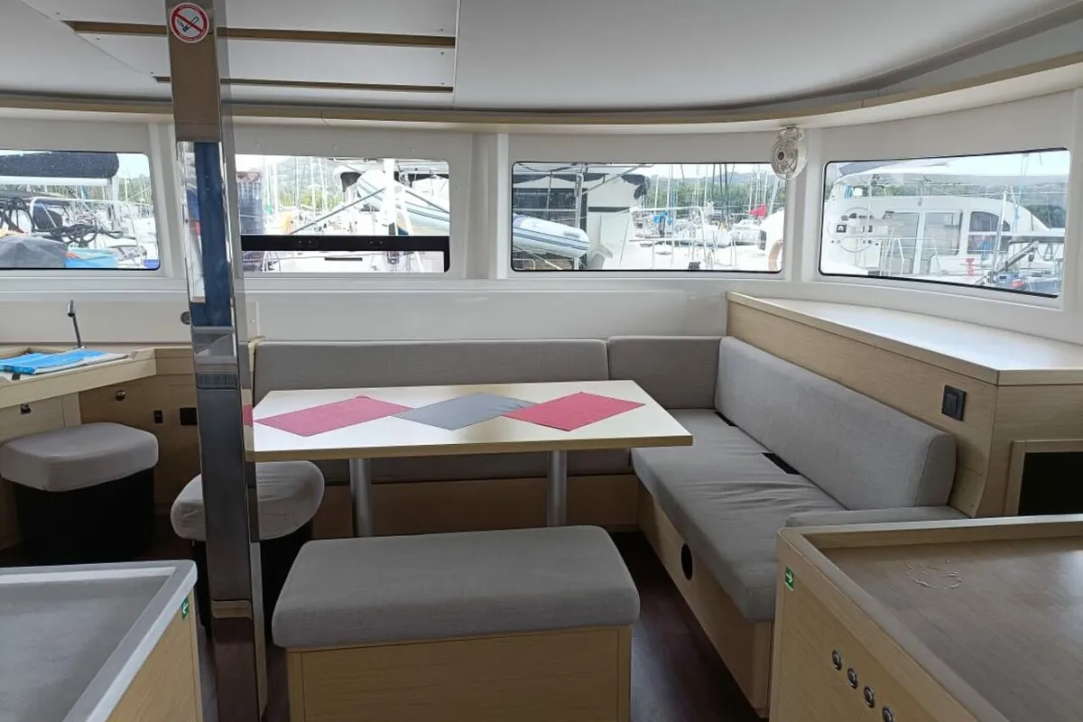 Salon of Dare, a Lagoon 46 - 4 + 2 cab. catamaran at Le Marin, France