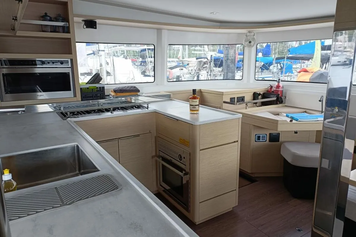Galley of Dare, a Lagoon 46 - 4 + 2 cab. catamaran at Le Marin, France