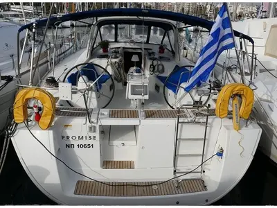 Salon of Promise, a Beneteau Oceanis 50 sailboat at Lavreotiki, Greece