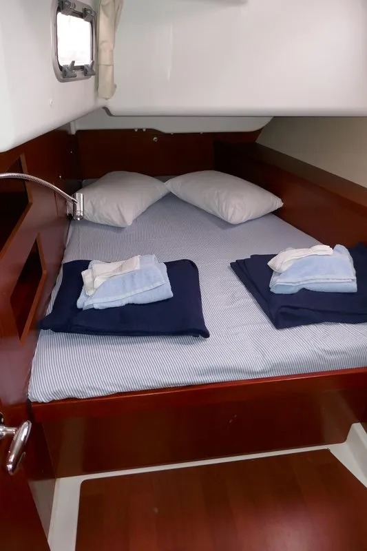 Cabin on Promise, a Beneteau Oceanis 50 sailboat at Lavreotiki Municipal Unit, Greece