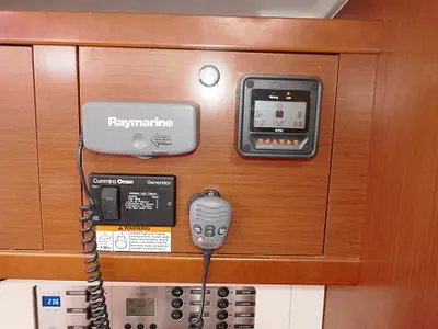 Galley of Promise, a Beneteau Oceanis 50 sailboat at Lavreotiki, Greece