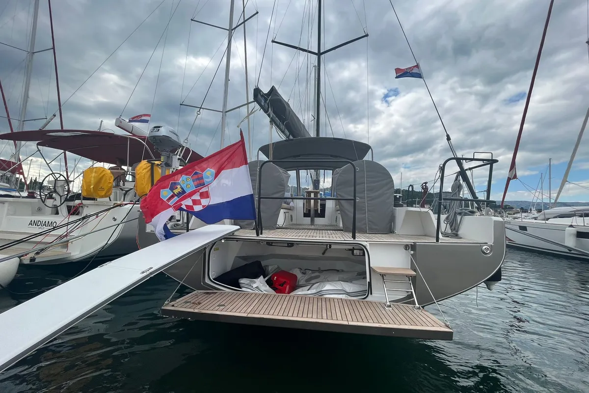 Exterior view of Beneteau First 44, a sailboat at Split, Croatia