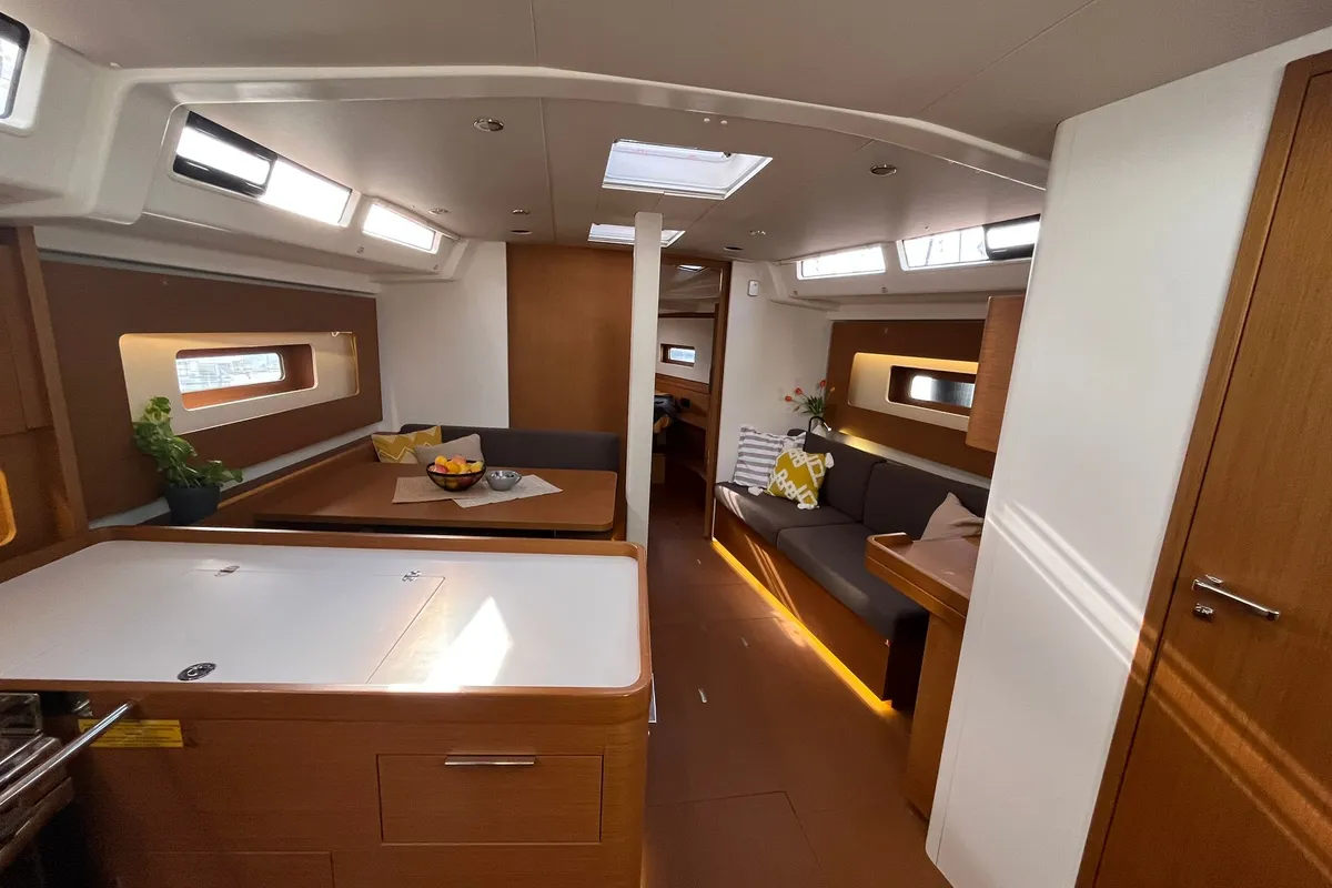 Salon of Beneteau First 44, a sailboat at Split, Croatia