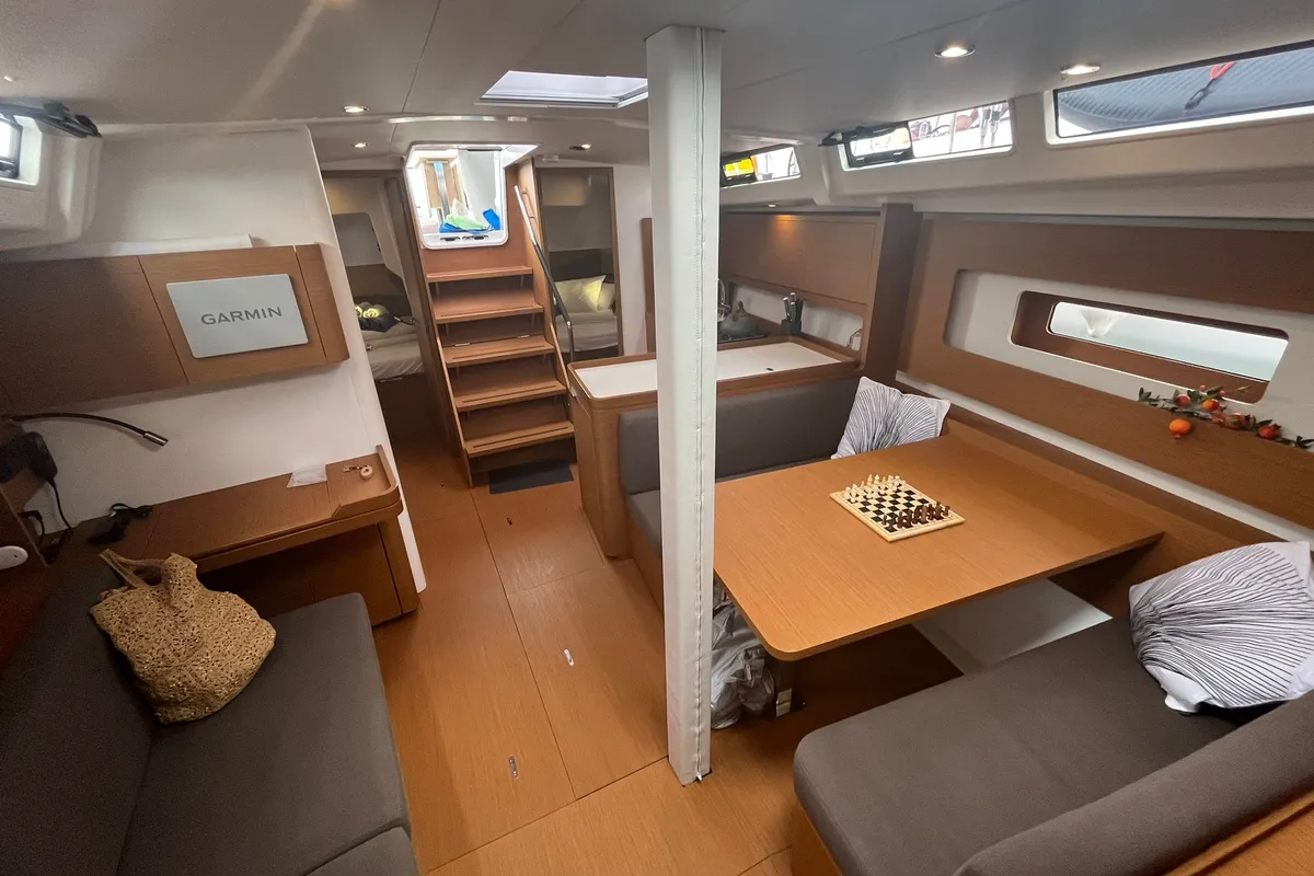 Salon of Beneteau First 44, a sailboat at Split, Croatia