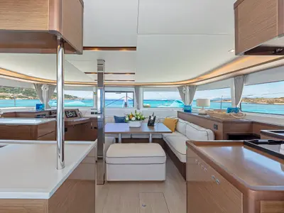 Salon of My Star, a Lagoon 46 catamaran at Athens, Greece