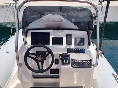 Cockpit of Joker Boat Coaster 650 Plus, a Joker Boat Coaster 650 Plus RIB at Općina Sukošan, Croatia