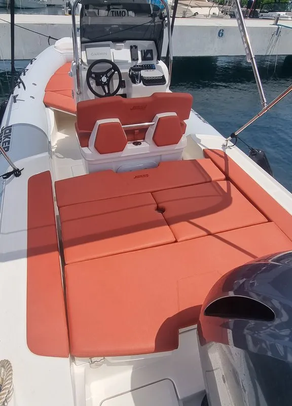 Deck of Joker Boat Coaster 650 Plus, a Joker Boat Coaster 650 Plus RIB at Općina Sukošan, Croatia