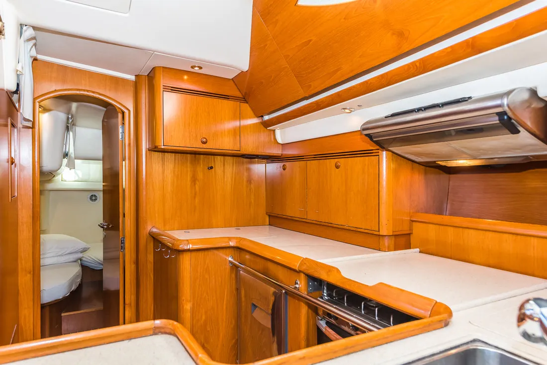 Galley of Vika, a Jeanneau Sun Odyssey 54 DS sailboat at Pirovac, Croatia