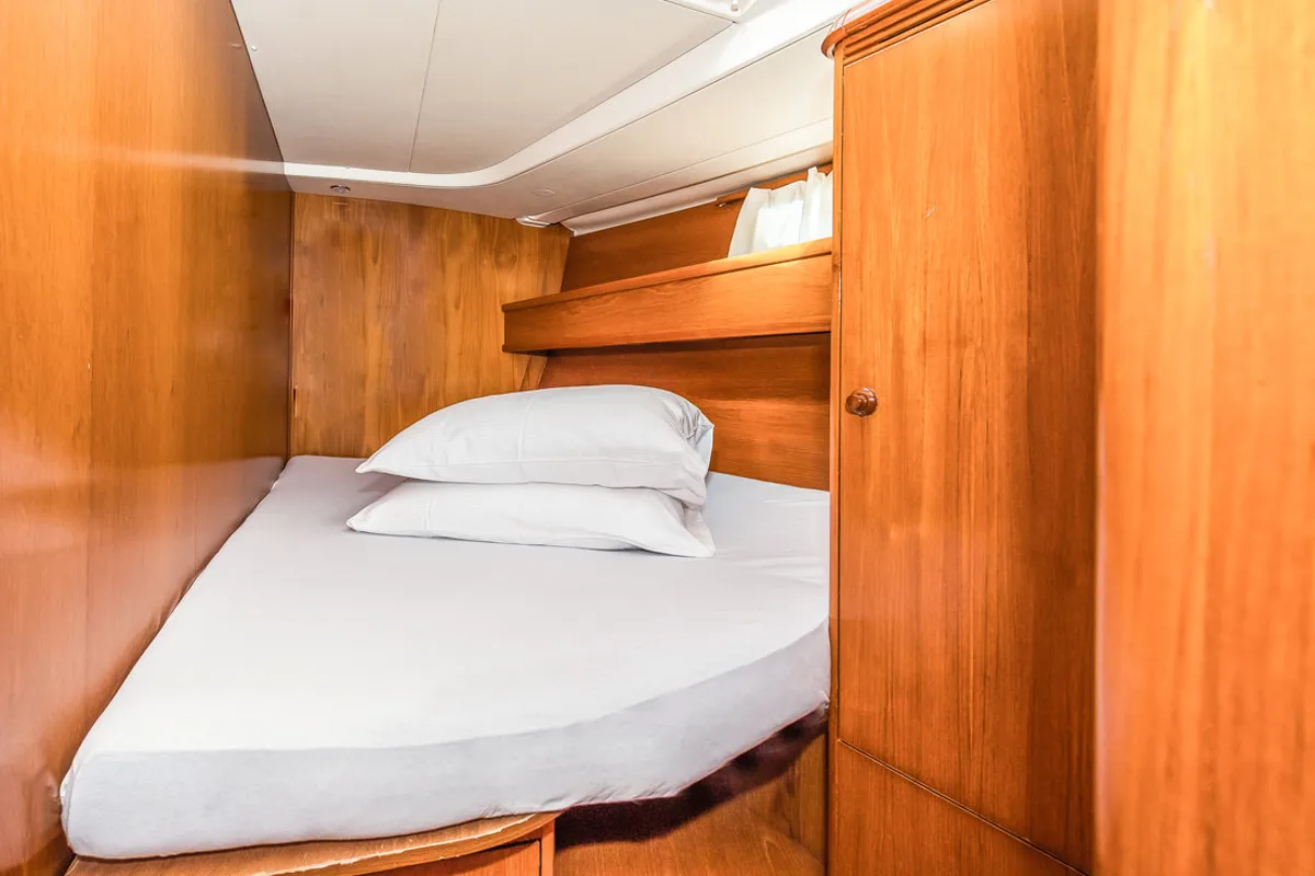 Cabin on Vika, a Jeanneau Sun Odyssey 54 DS sailboat at Pirovac, Croatia
