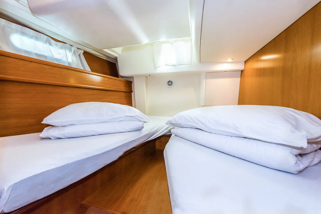 Cabin on Vika, a Jeanneau Sun Odyssey 54 DS sailboat at Pirovac, Croatia