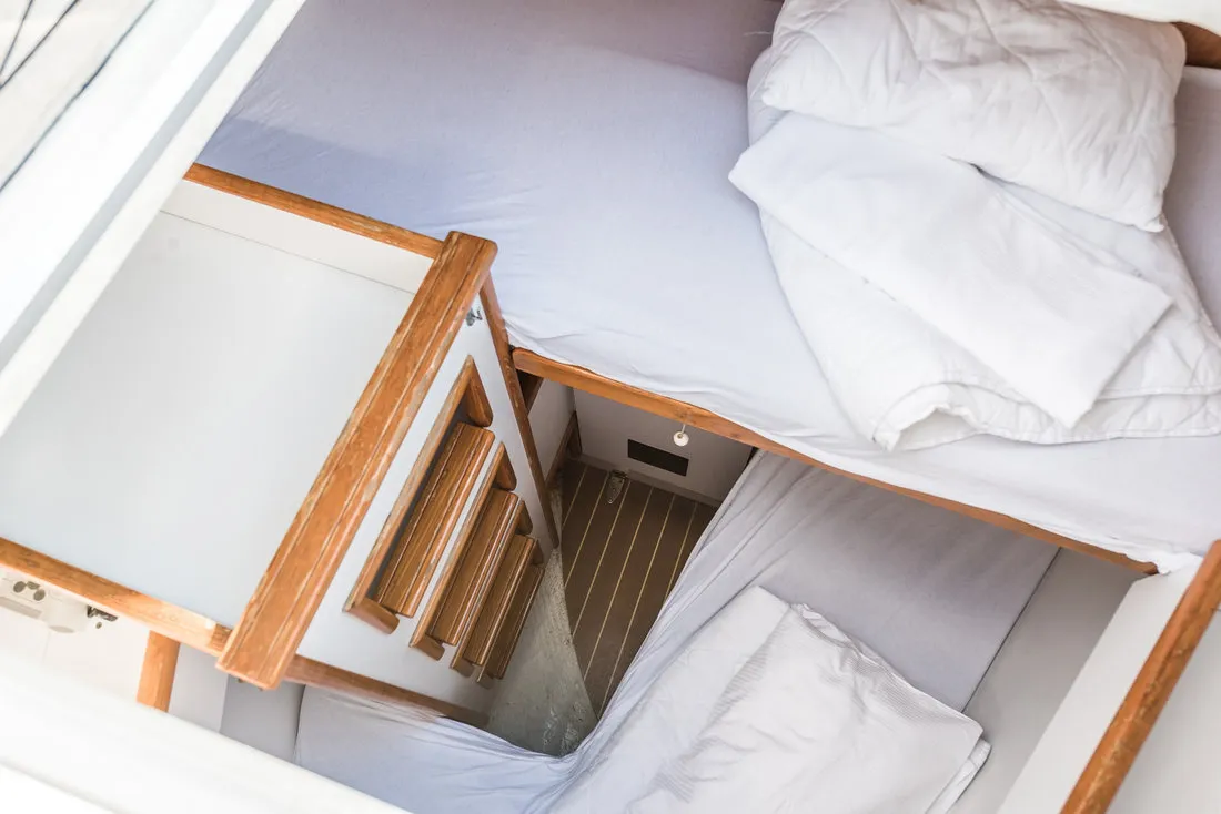 Cabin on Vika, a Jeanneau Sun Odyssey 54 DS sailboat at Pirovac, Croatia