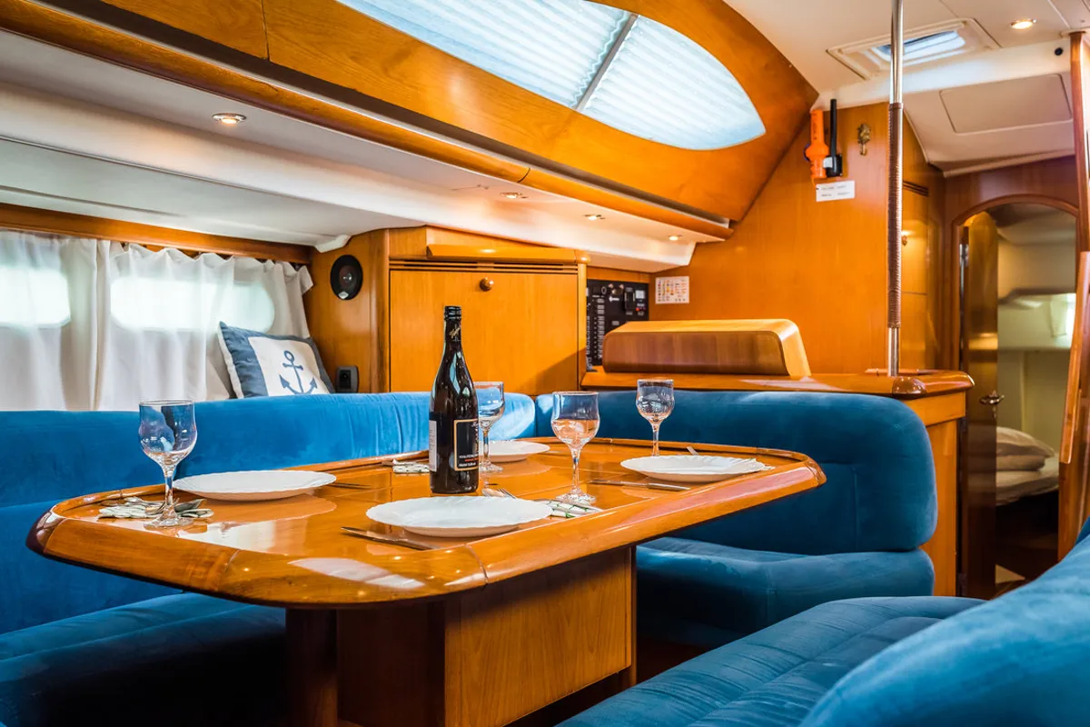 Salon of Vika, a Jeanneau Sun Odyssey 54 DS sailboat at Pirovac, Croatia