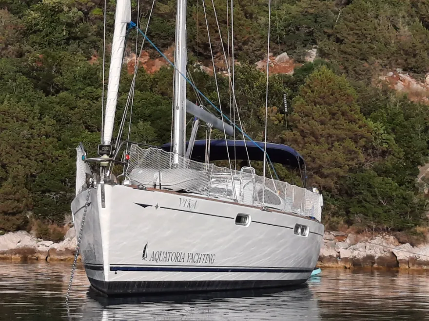Exterior view of Vika, a Jeanneau Sun Odyssey 54 DS sailboat at Pirovac, Croatia