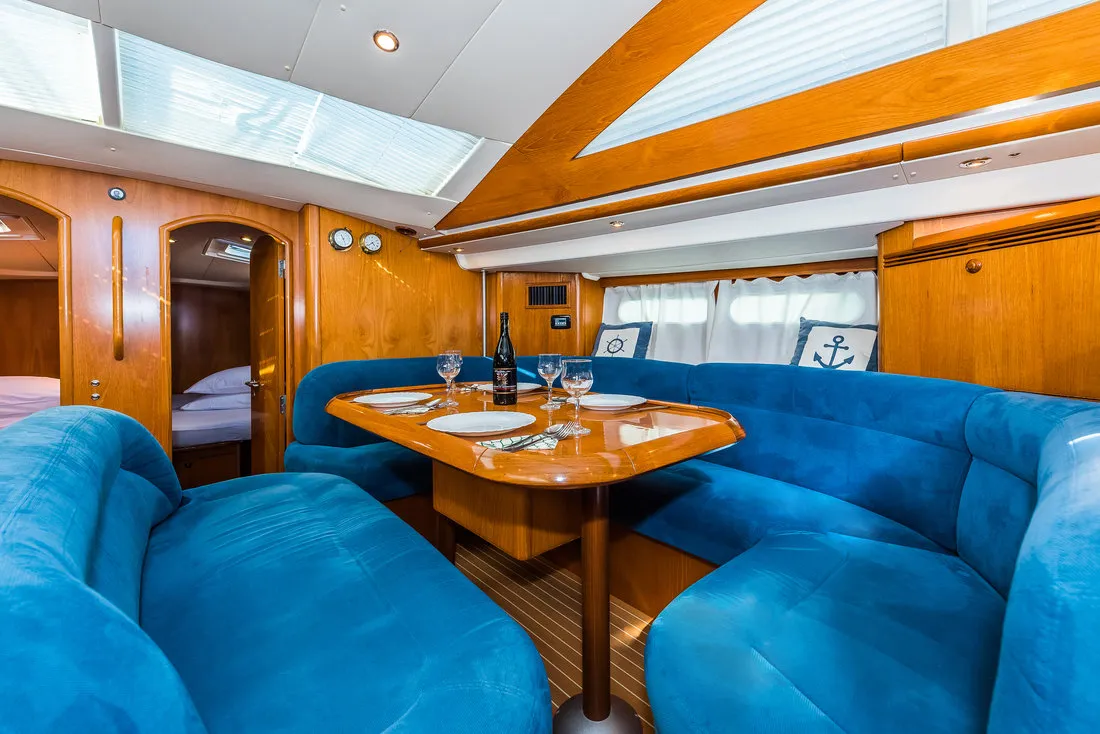Salon of Vika, a Jeanneau Sun Odyssey 54 DS sailboat at Pirovac, Croatia