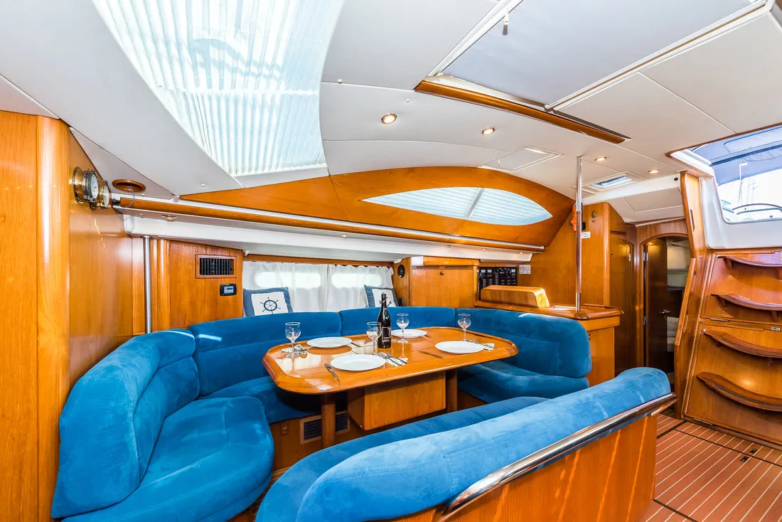 Salon of Vika, a Jeanneau Sun Odyssey 54 DS sailboat at Pirovac, Croatia