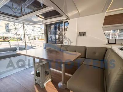 Salon of Silver IX, a Bali 4.2 catamaran at Volos Municipality, Greece