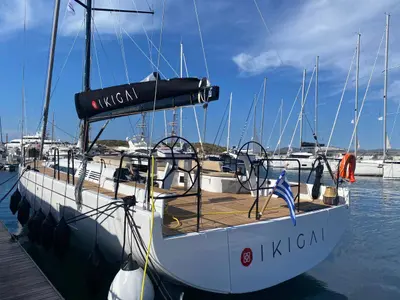 Premium, a Beneteau First 53 sailboat at Lavrion, Greece