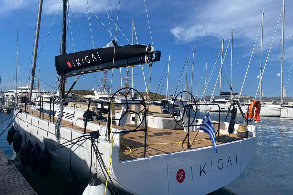 Premium, a Beneteau First 53 sailboat at Lavrion, Greece