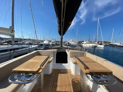 Premium, a Beneteau First 53 sailboat at Lavrion, Greece