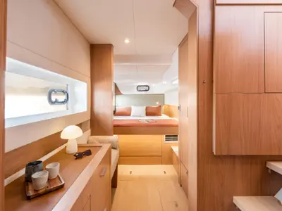 Cabin on Marva, a Bali Catsmart catamaran at Pula, Croatia