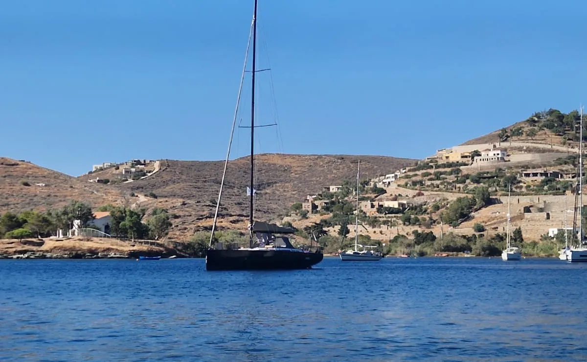 Exterior view of Ikigai, a Beneteau First 53 sailboat at Lavrion, Greece
