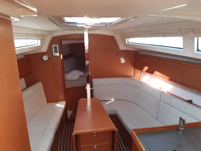Salon of Olympia, a Bavaria Cruiser 34 sailboat at Puntone di Scarlino, Italy