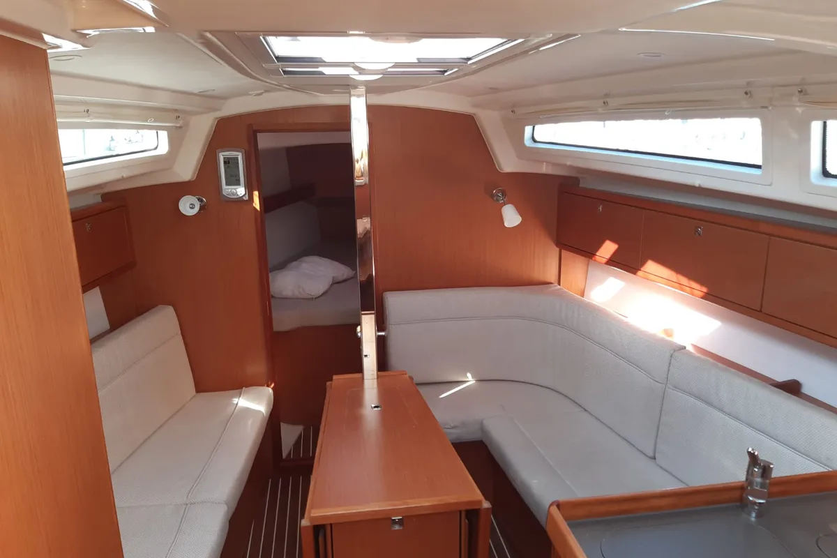 Salon of Olympia, a Bavaria Cruiser 34 sailboat at Puntone di Scarlino, Italy
