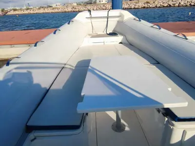 Deck of Wally Gator, a MAR-CO TwentyFive motorboat at Olbia, Italy